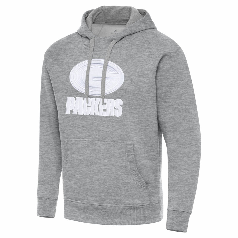 Green Bay Packers Antigua Victory Pullover Hoodie Heather Gray | NFL