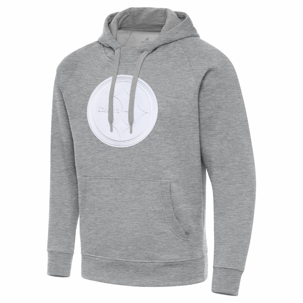 Pittsburgh Steelers Antigua Victory Pullover Hoodie Heather Gray | NFL