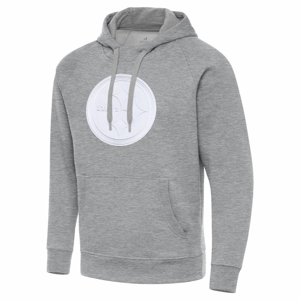 Pittsburgh Steelers Antigua Victory Pullover Hoodie Heather Gray | NFL