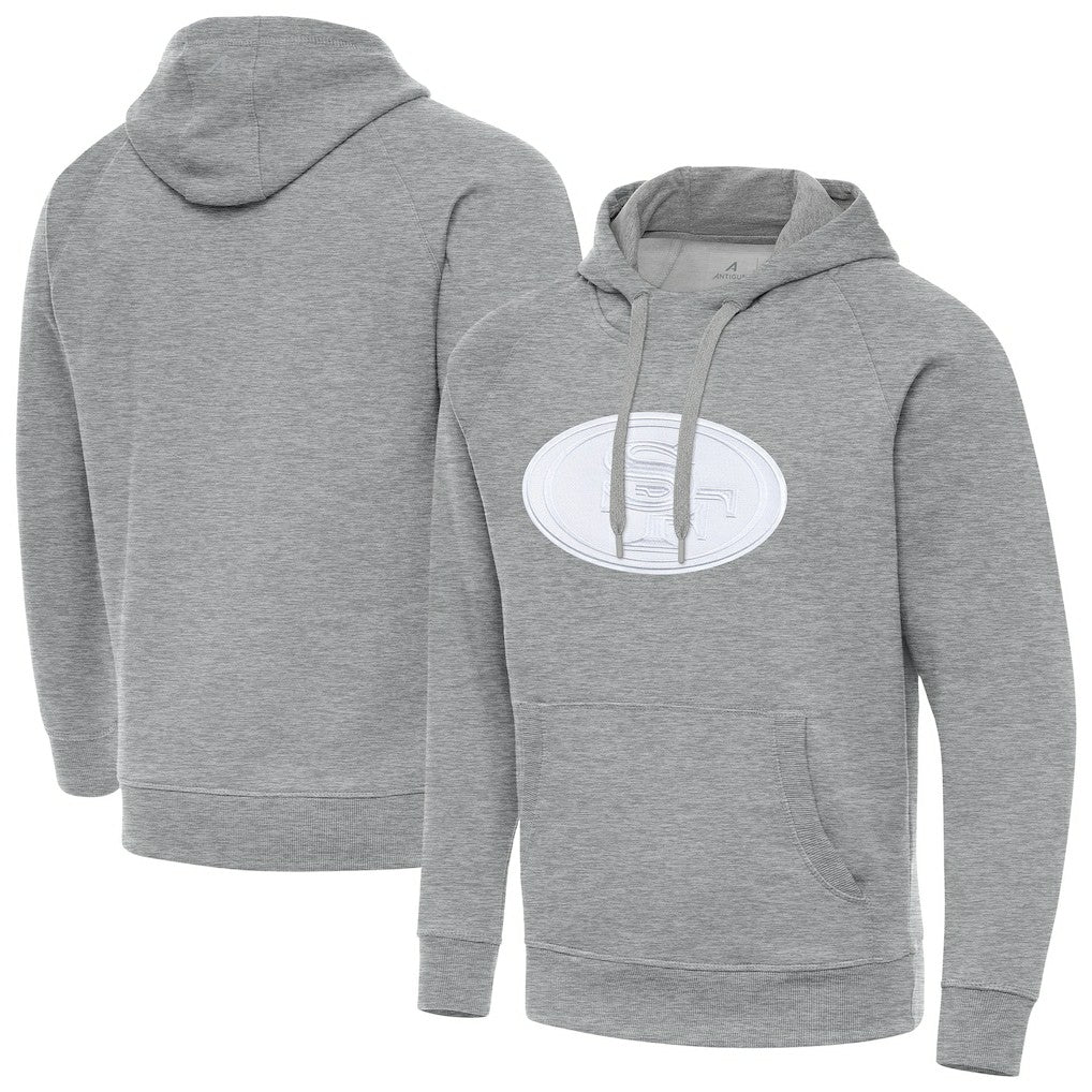 San Francisco 49ers Antigua Victory Pullover Hoodie Heather Gray | NFL