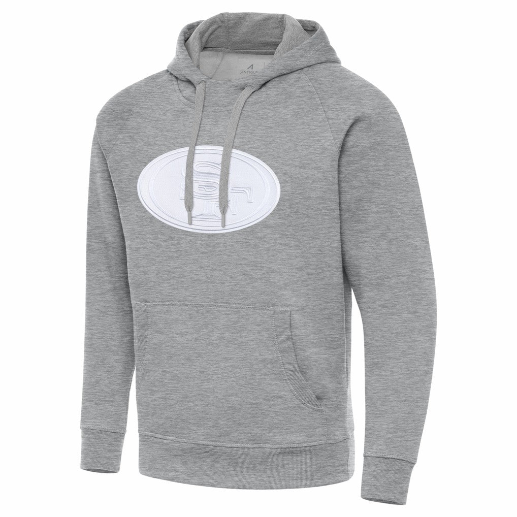 San Francisco 49ers Antigua Victory Pullover Hoodie Heather Gray | NFL