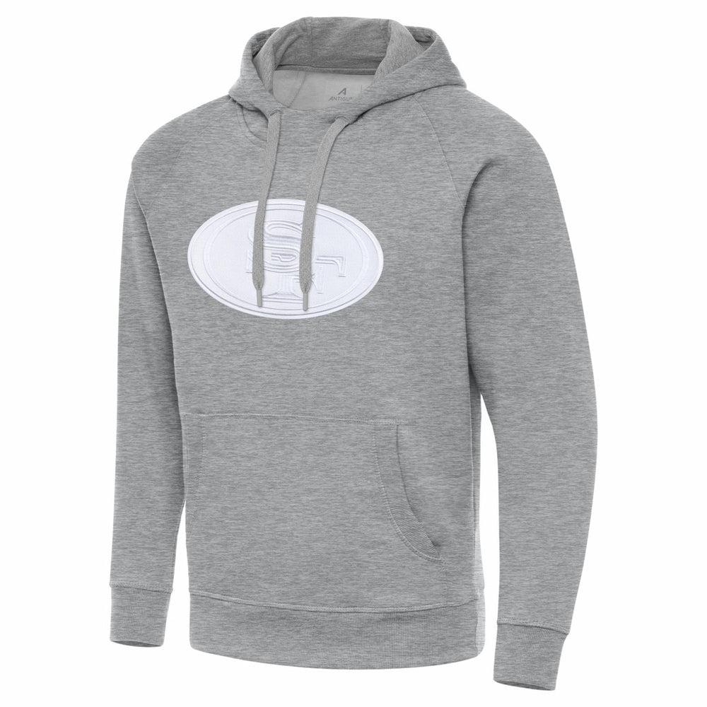 San Francisco 49ers Antigua Victory Pullover Hoodie Heather Gray | NFL