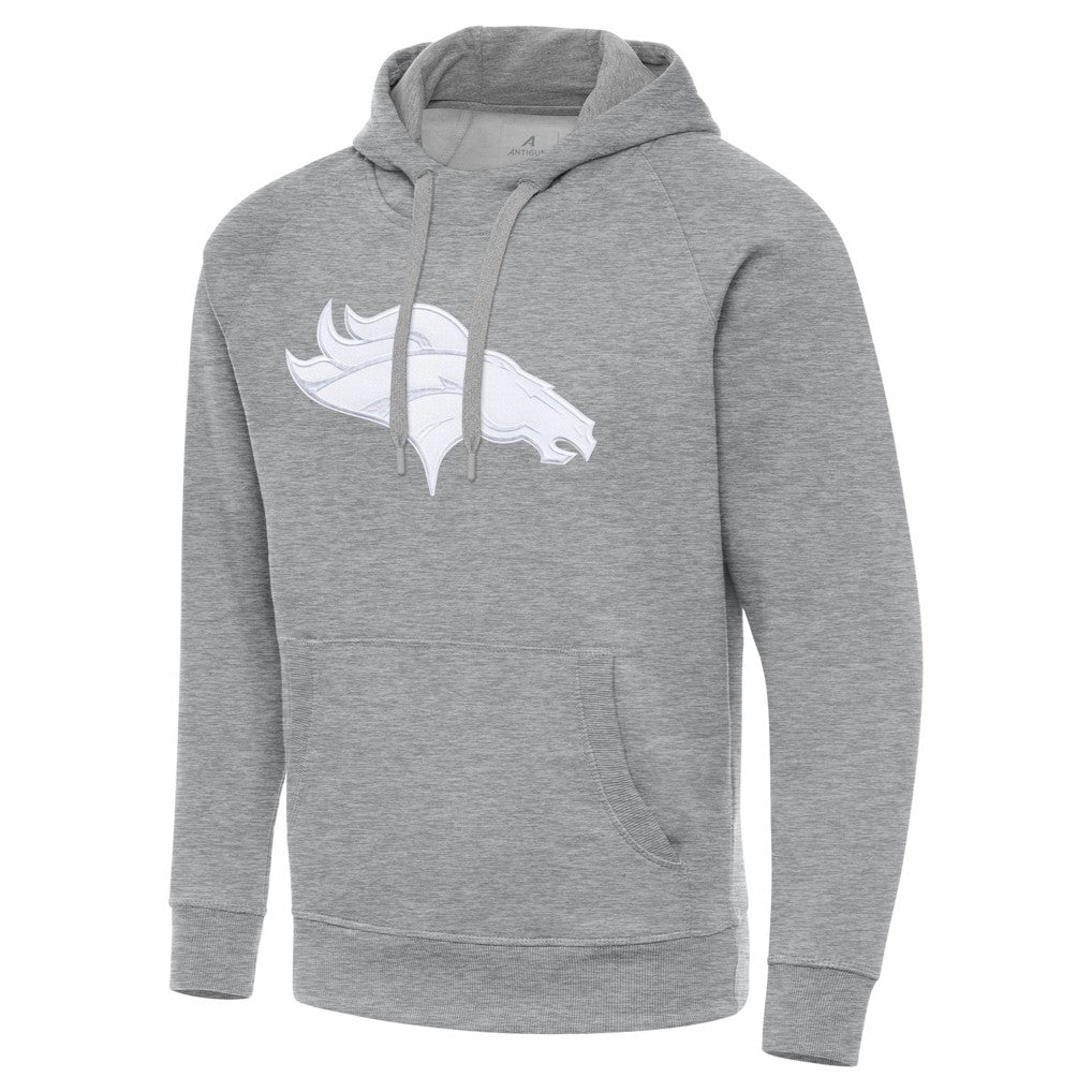 Denver Broncos Antigua Victory Pullover Hoodie Heather Gray | NFL