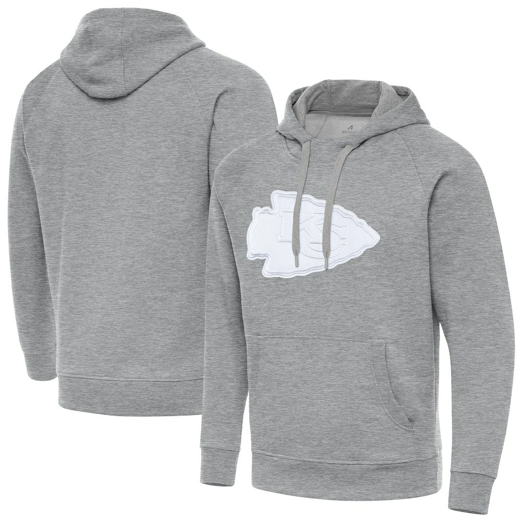 Kansas City Chiefs Antigua Victory Pullover Hoodie Heather Gray | NFL