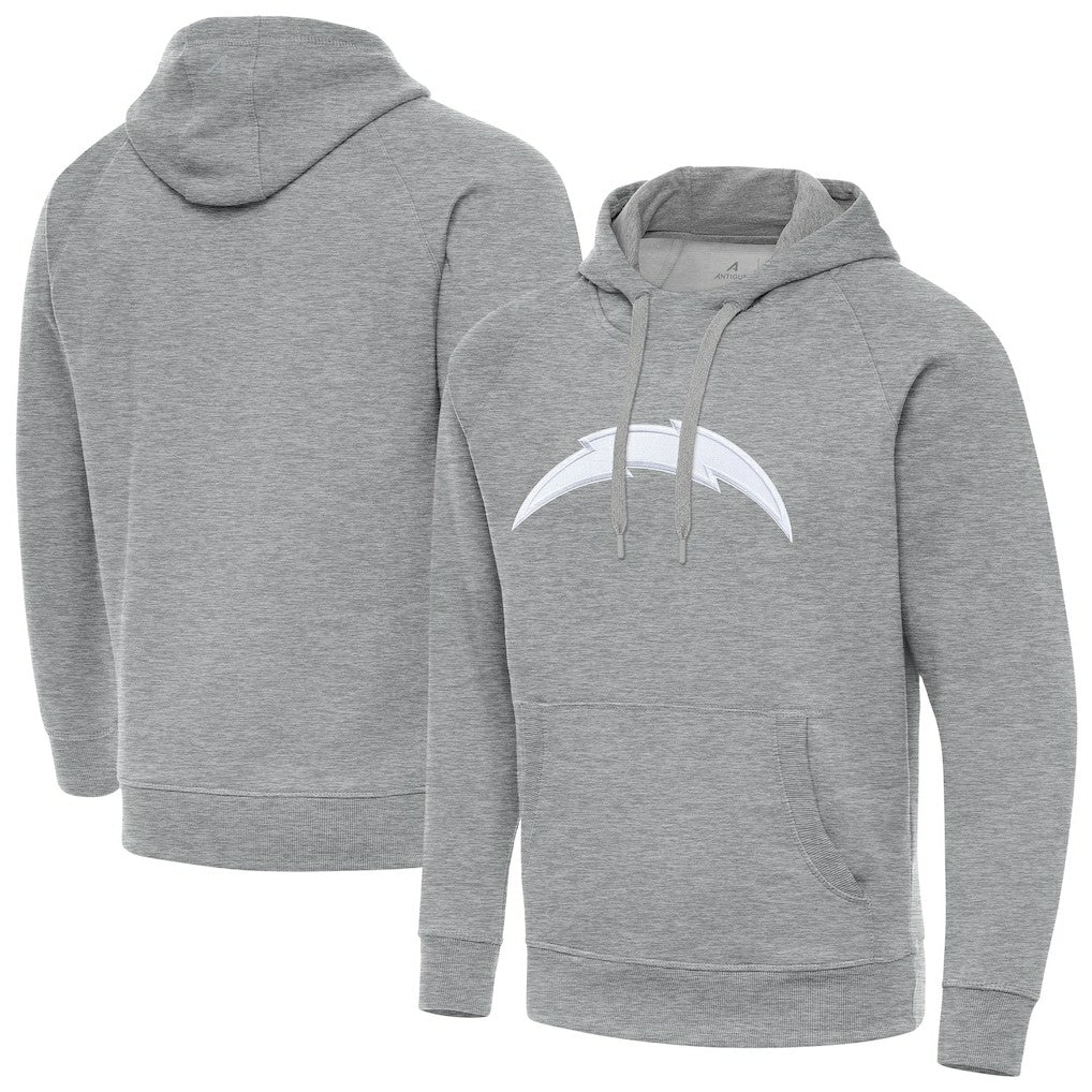 Los Angeles Chargers Antigua Victory Pullover Hoodie Heather Gray | NFL