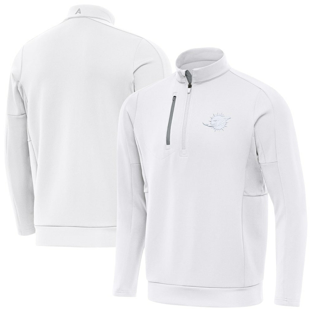 Miami Dolphins Antigua Generation Quarter-Zip Jacket White | NFL