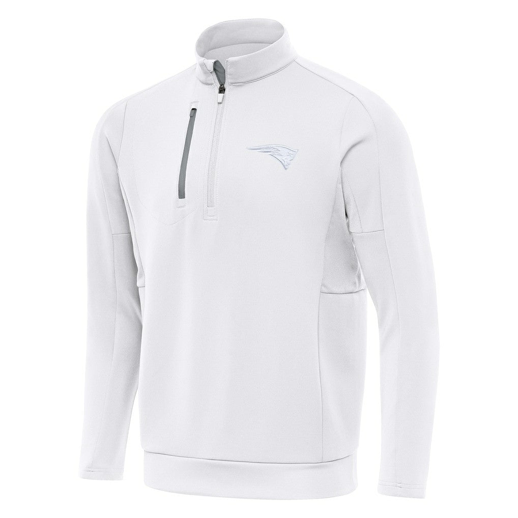 New England Patriots Antigua Generation Quarter-Zip Jacket White | NFL