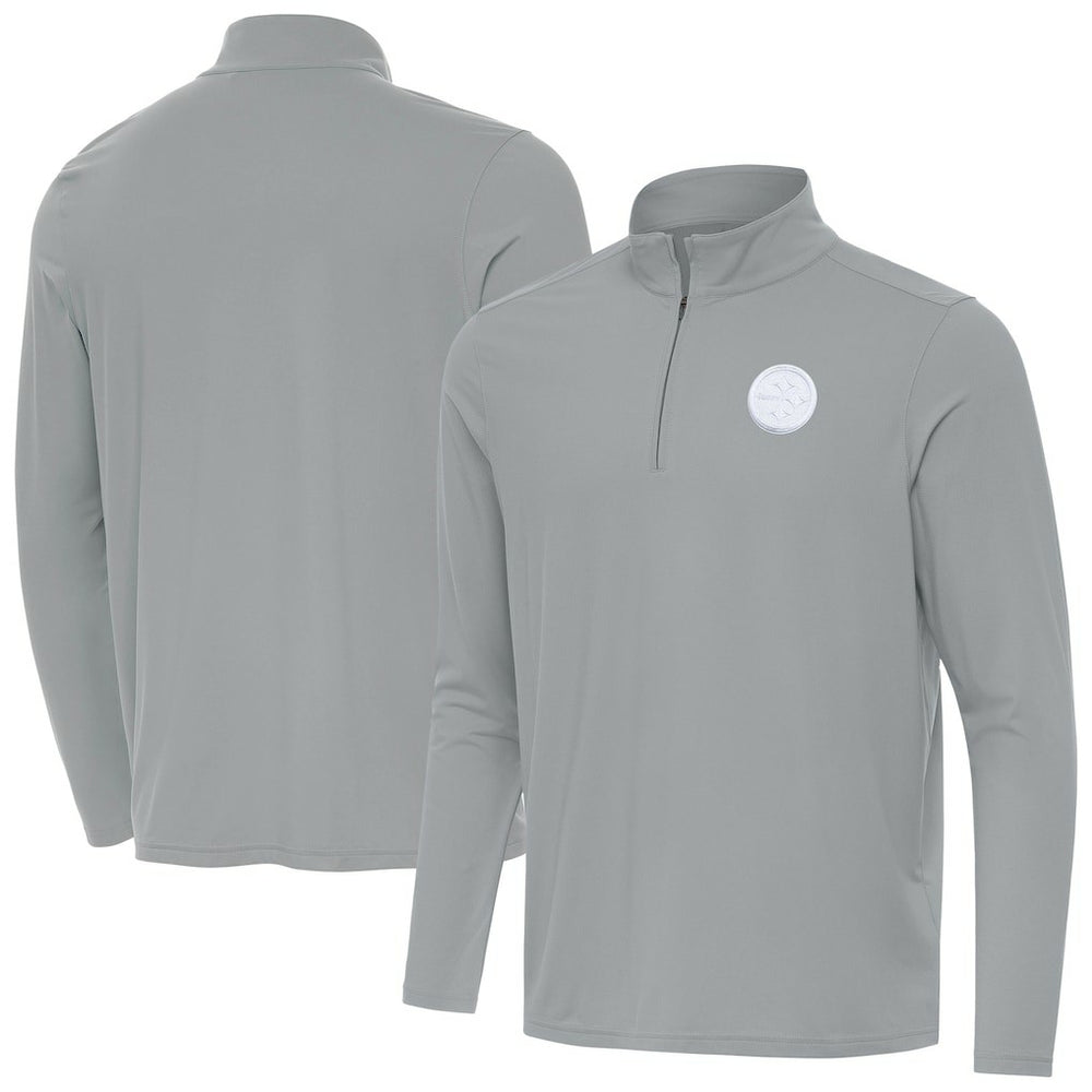 Pittsburgh Steelers Men's Antigua Intent Quarter-Zip Jacket Gray | NFL