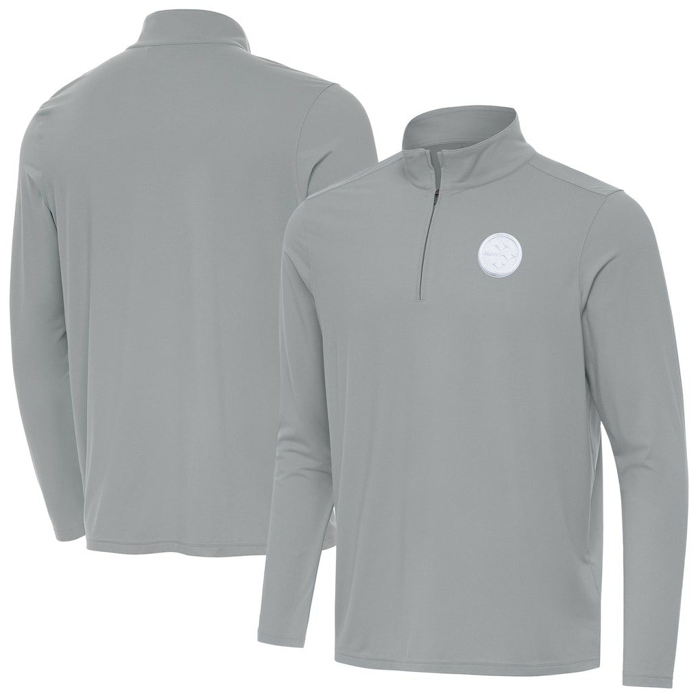 Pittsburgh Steelers Men's Antigua Intent Quarter-Zip Jacket Gray | NFL