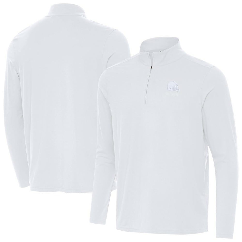 Cleveland Browns Antigua Intent Quarter-Zip Jacket White | NFL