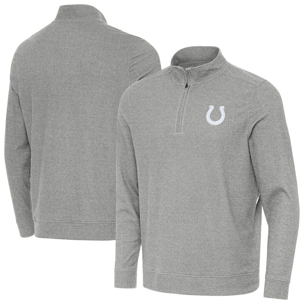 Indianapolis Colts Antigua Subtle Quarter-Zip Jacket Heather Gray | NFL