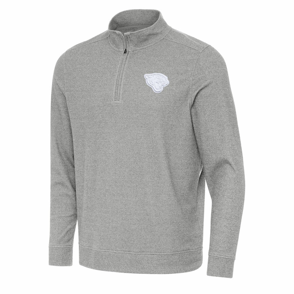 Jacksonville Jaguars Antigua Subtle Quarter-Zip Jacket Heather Gray | NFL