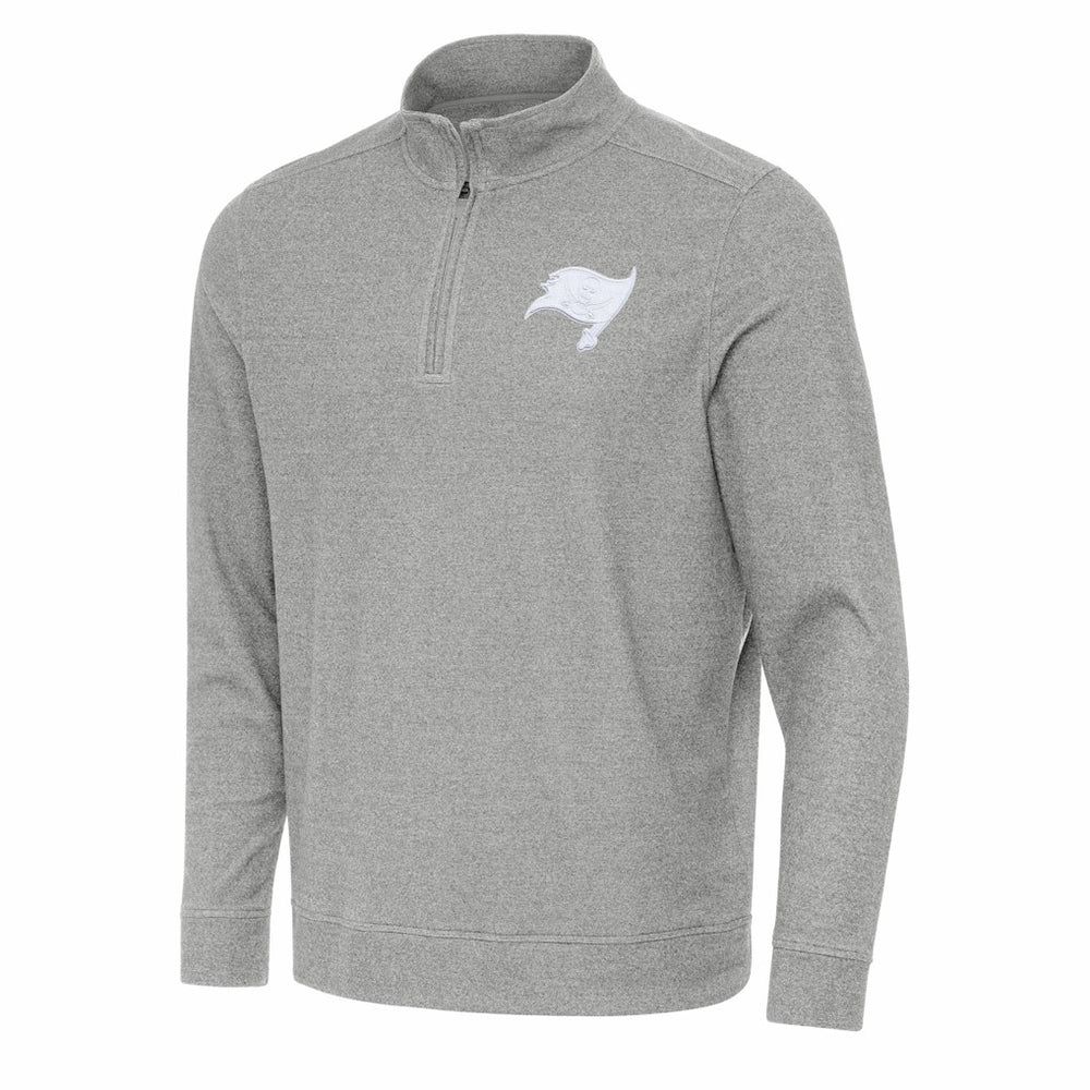Tampa Bay Buccaneers Antigua Subtle Quarter-Zip Jacket Heather Gray | NFL