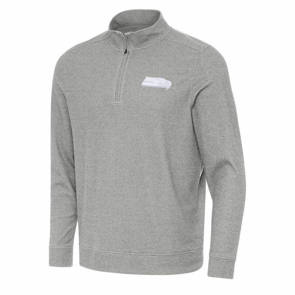 Seattle Seahawks Antigua Subtle Quarter-Zip Jacket Heather Gray | NFL