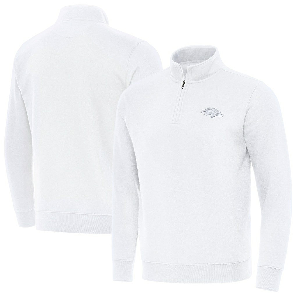 Baltimore Ravens Antigua Victory Quarter-Zip Top White | NFL
