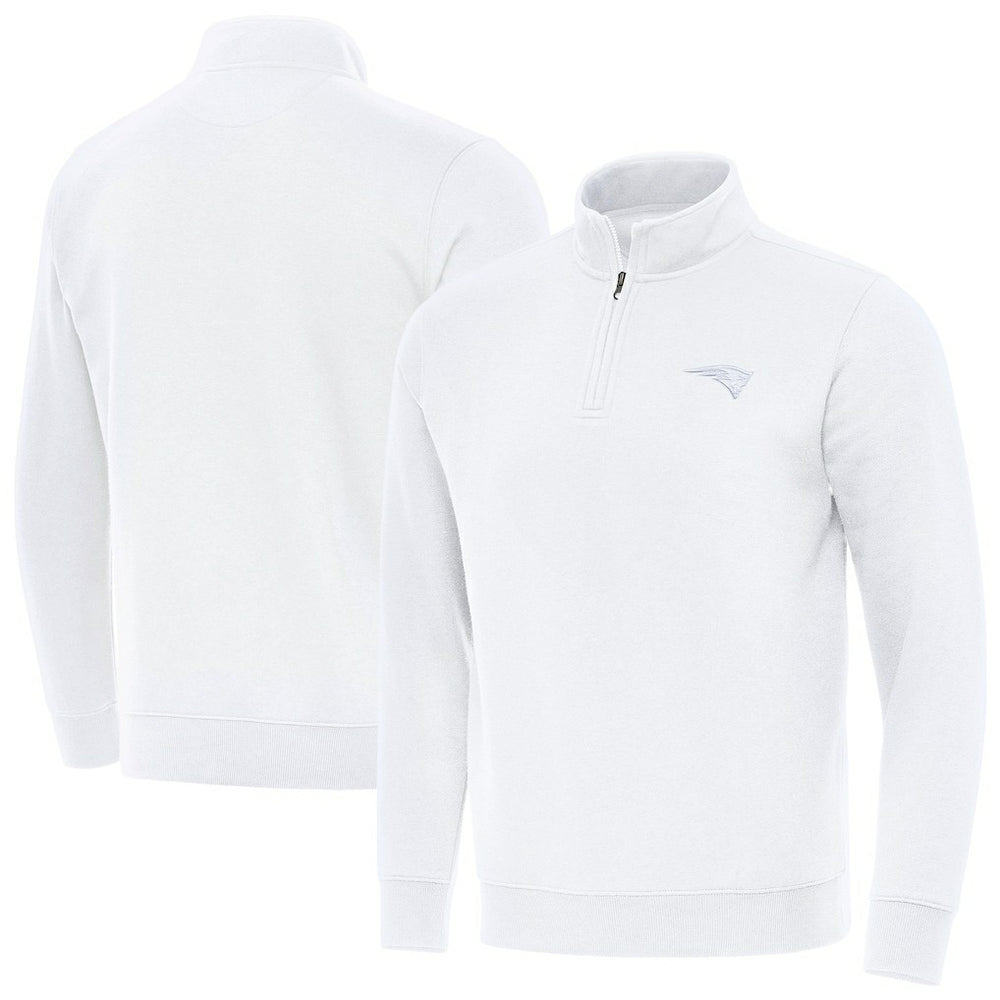 New England Patriots Antigua Victory Quarter-Zip Top White | NFL