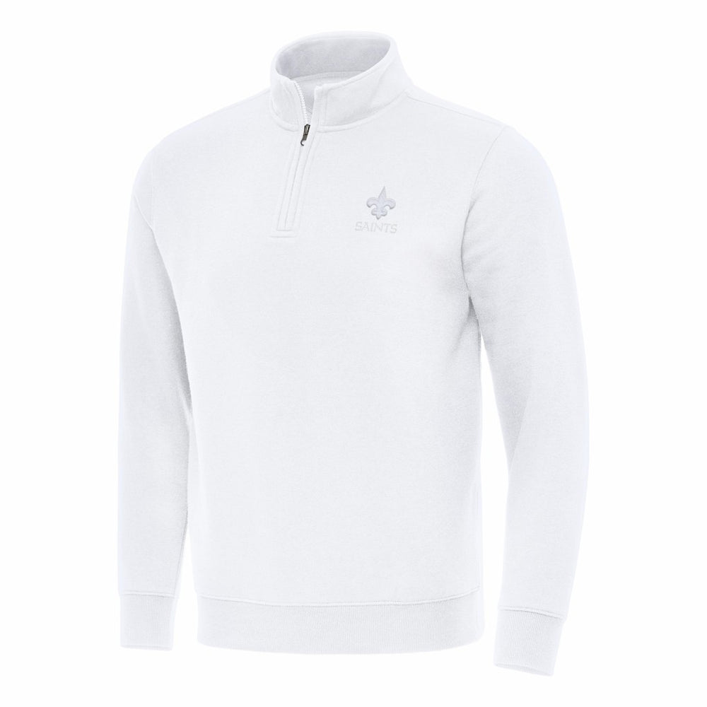 New Orleans Saints Antigua Victory Quarter-Zip Top White | NFL