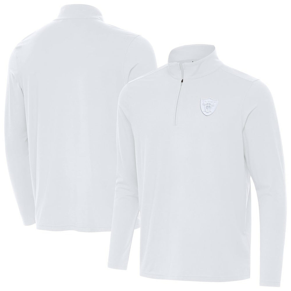 Las Vegas Raiders Antigua Intent Quarter-Zip Top White | NFL