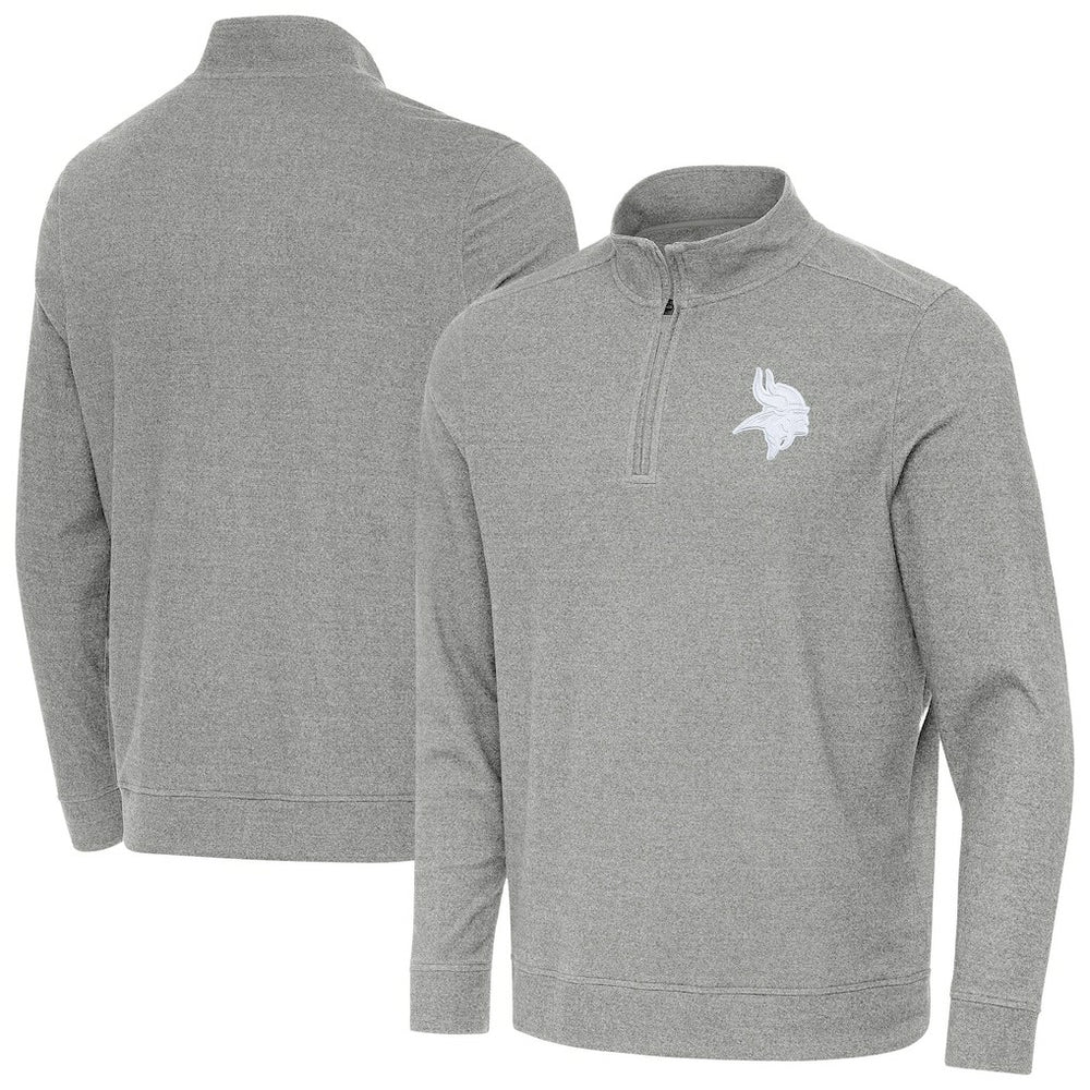 Minnesota Vikings Antigua Subtle Quarter-Zip Top Heather Gray | NFL