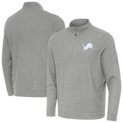 Detroit Lions Antigua Subtle Quarter-Zip Top Heather Gray | NFL