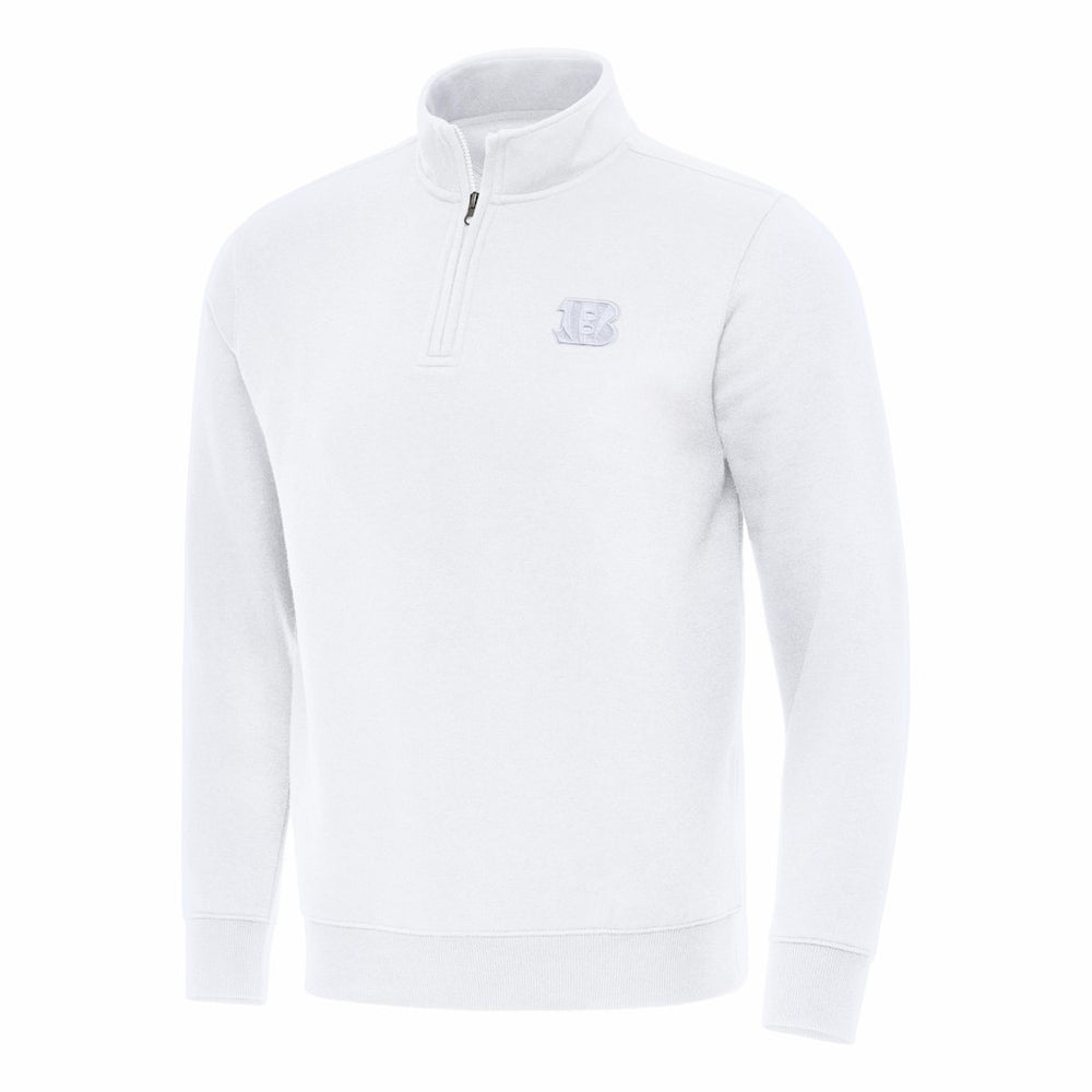 Cincinnati Bengals Antigua Victory Quarter-Zip Top White | NFL