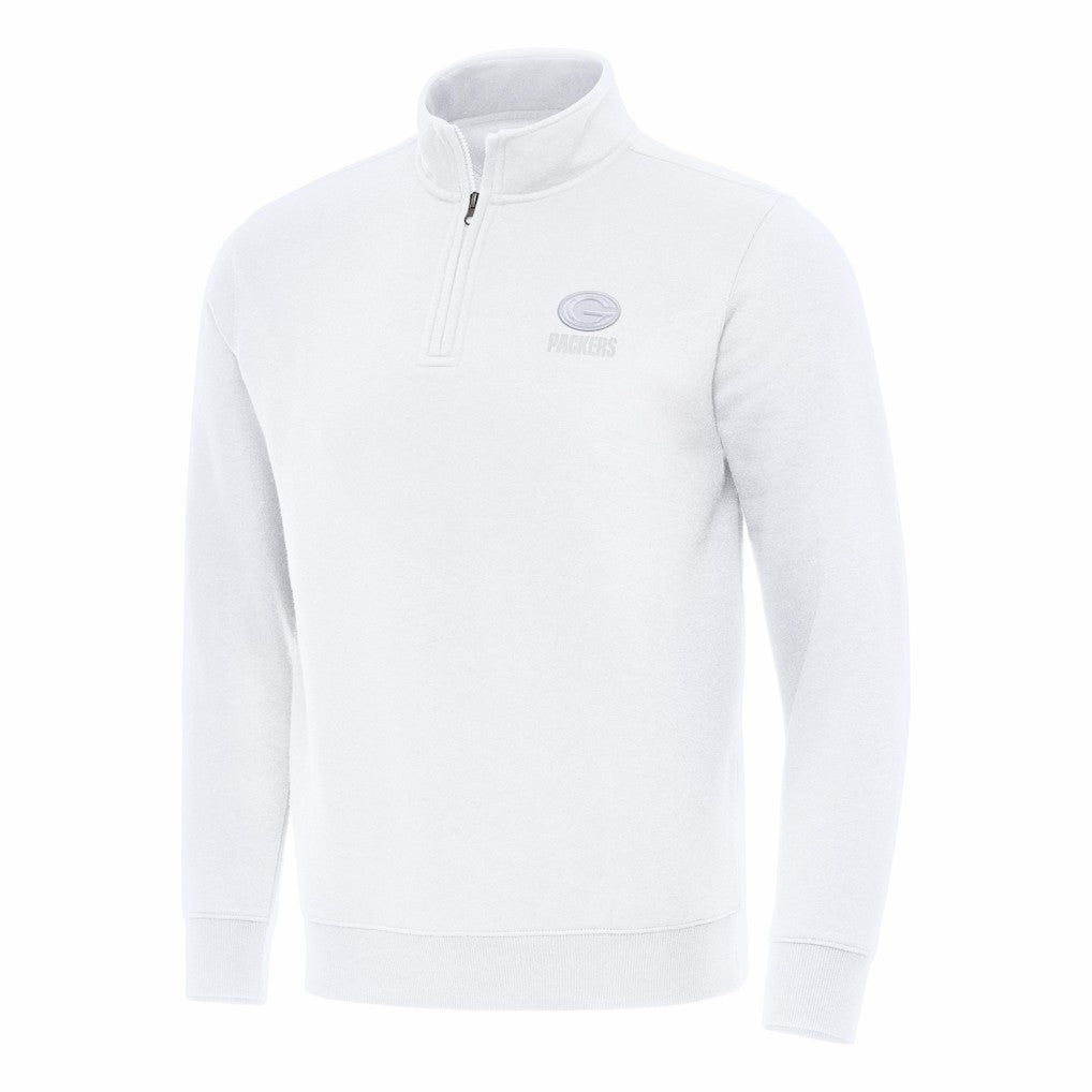 Green Bay Packers Antigua Victory Quarter-Zip Top White | NFL