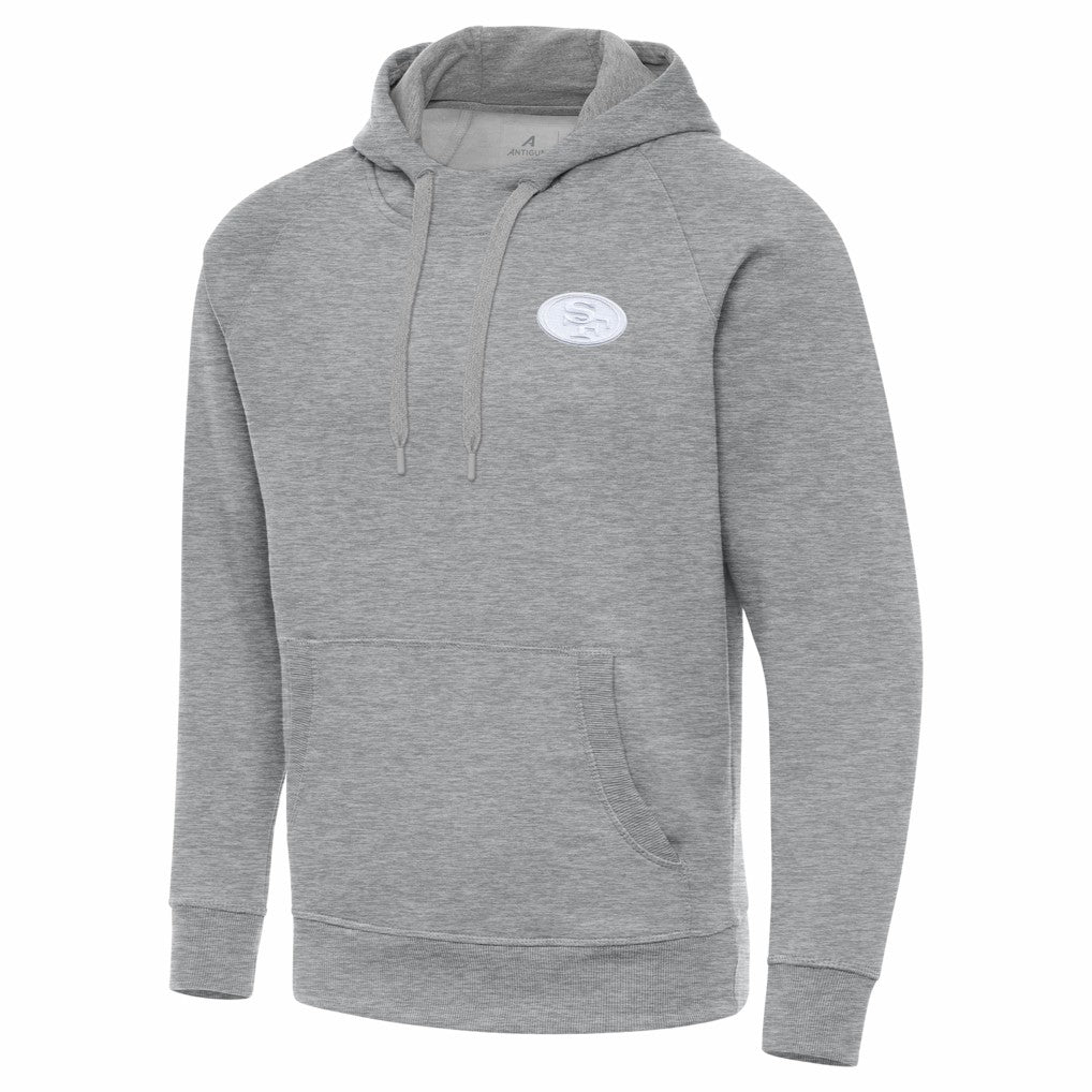 San Francisco 49ers Antigua Victory Pullover Hoodie Heather Gray | NFL