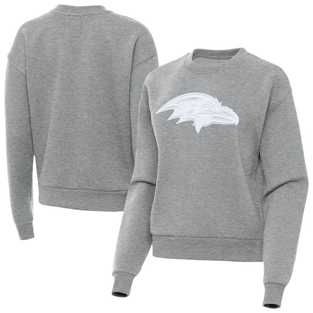 Baltimore Ravens Antigua Women's Victory Pullover Sweatshirt Heather Gray | NFL