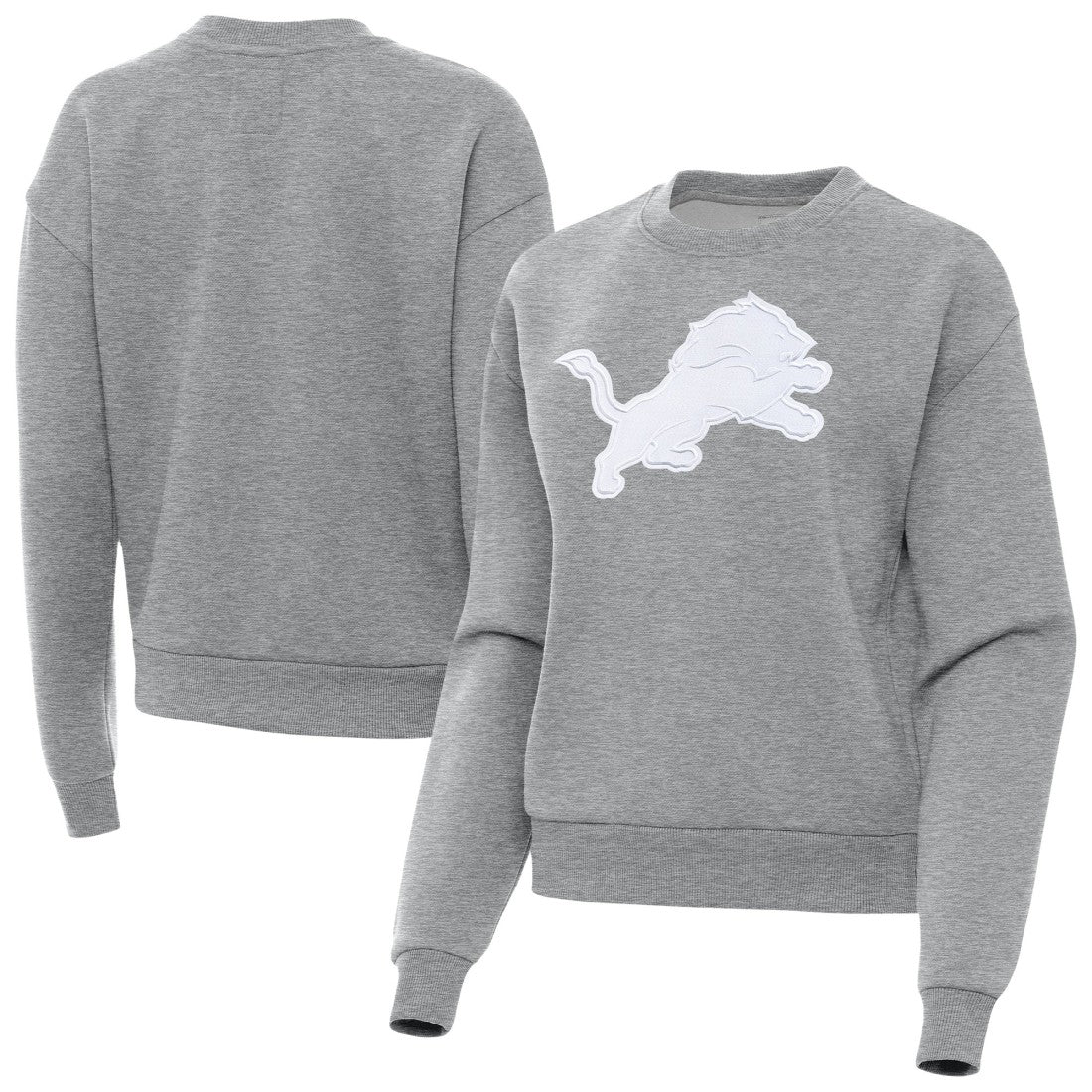 Detroit Lions Antigua Women's Victory Pullover Sweatshirt Heather Gray | NFL