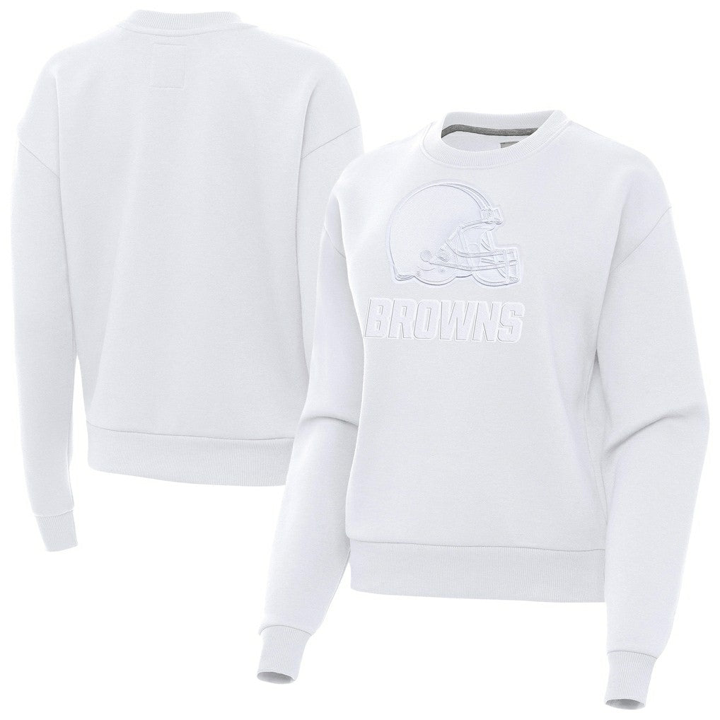 Cleveland Browns Antigua Women's Victory Pullover Sweatshirt White | NFL