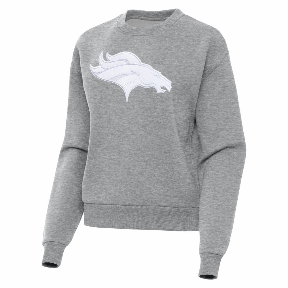 Denver Broncos Antigua Women's Victory Pullover Sweatshirt Heather Gray | NFL