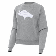 Denver Broncos Antigua Women's Victory Pullover Sweatshirt Heather Gray | NFL