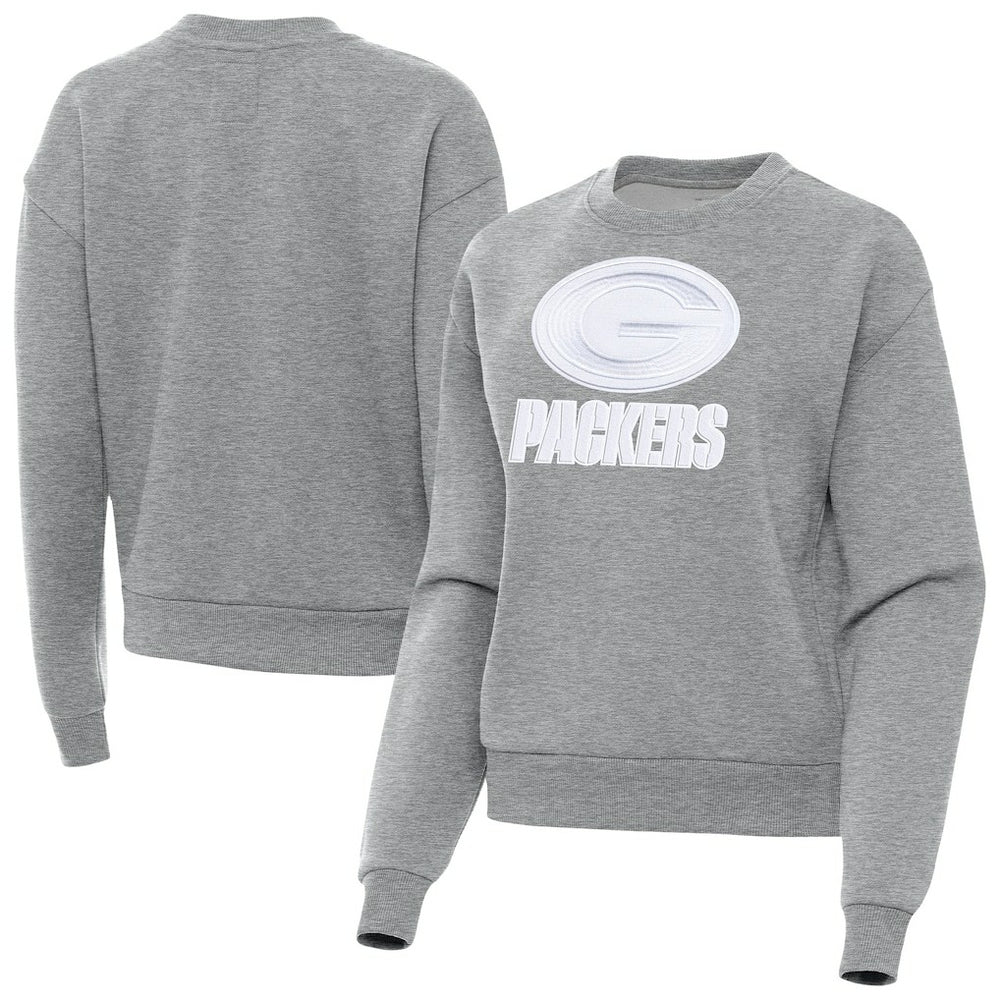 Green Bay Packers Antigua Women's Victory Pullover Sweatshirt Heather Gray | NFL