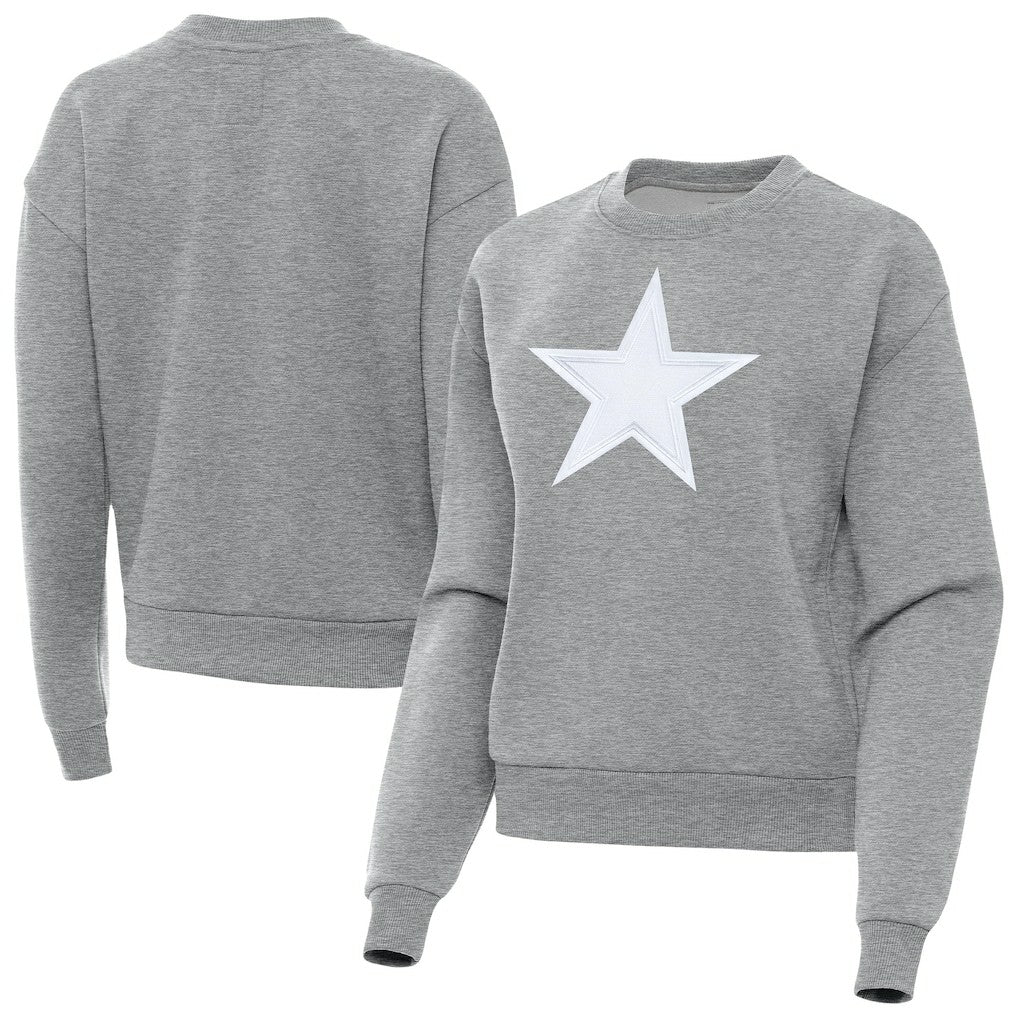 Dallas Cowboys Antigua Women's Victory Pullover Sweatshirt Heather Gray | NFL