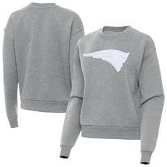 New England Patriots Antigua Women's Victory Pullover Sweatshirt Heather Gray | NFL