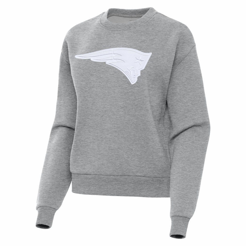 New England Patriots Antigua Women's Victory Pullover Sweatshirt Heather Gray | NFL