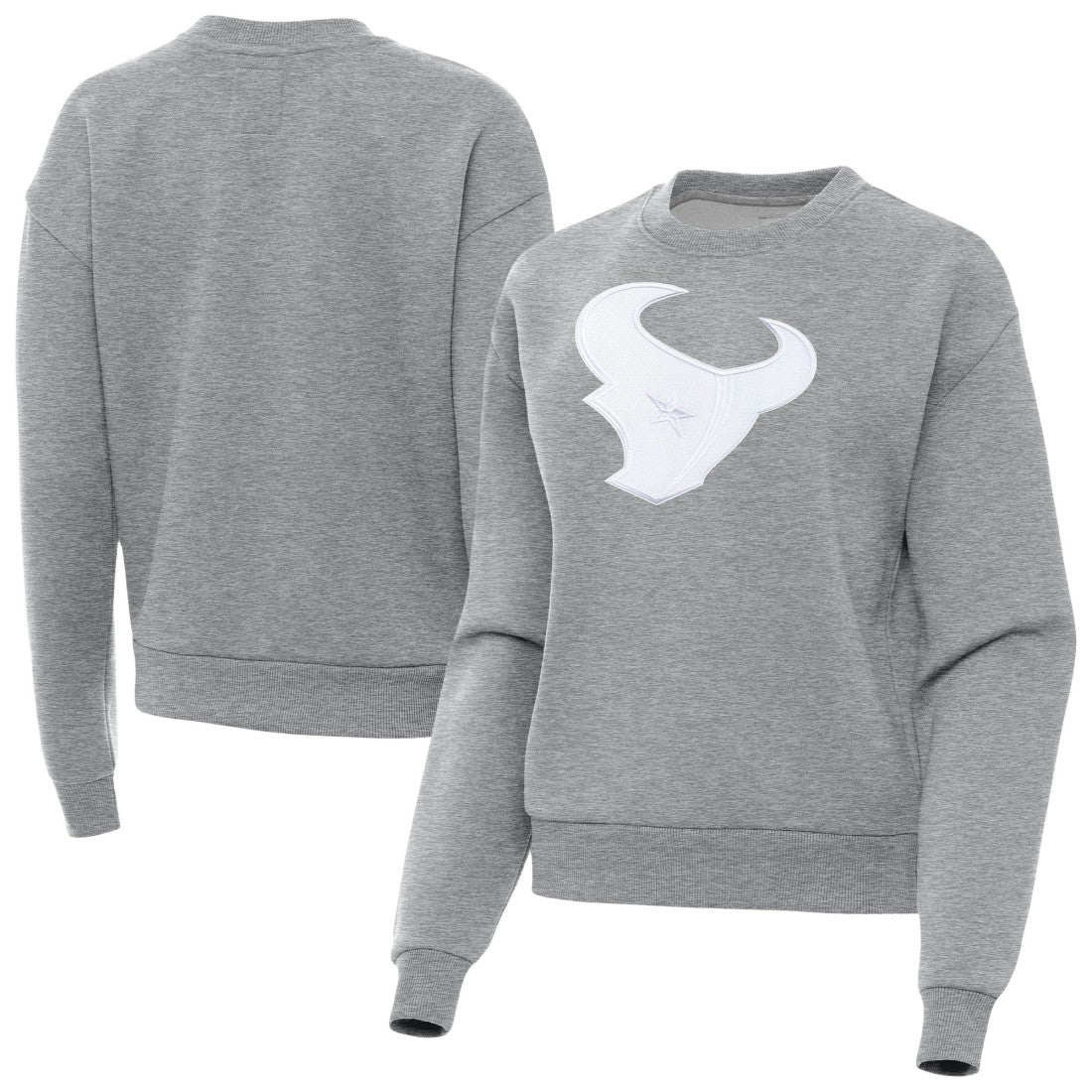 Houston Texans Antigua Women's Victory Pullover Sweatshirt Heather Gray | NFL