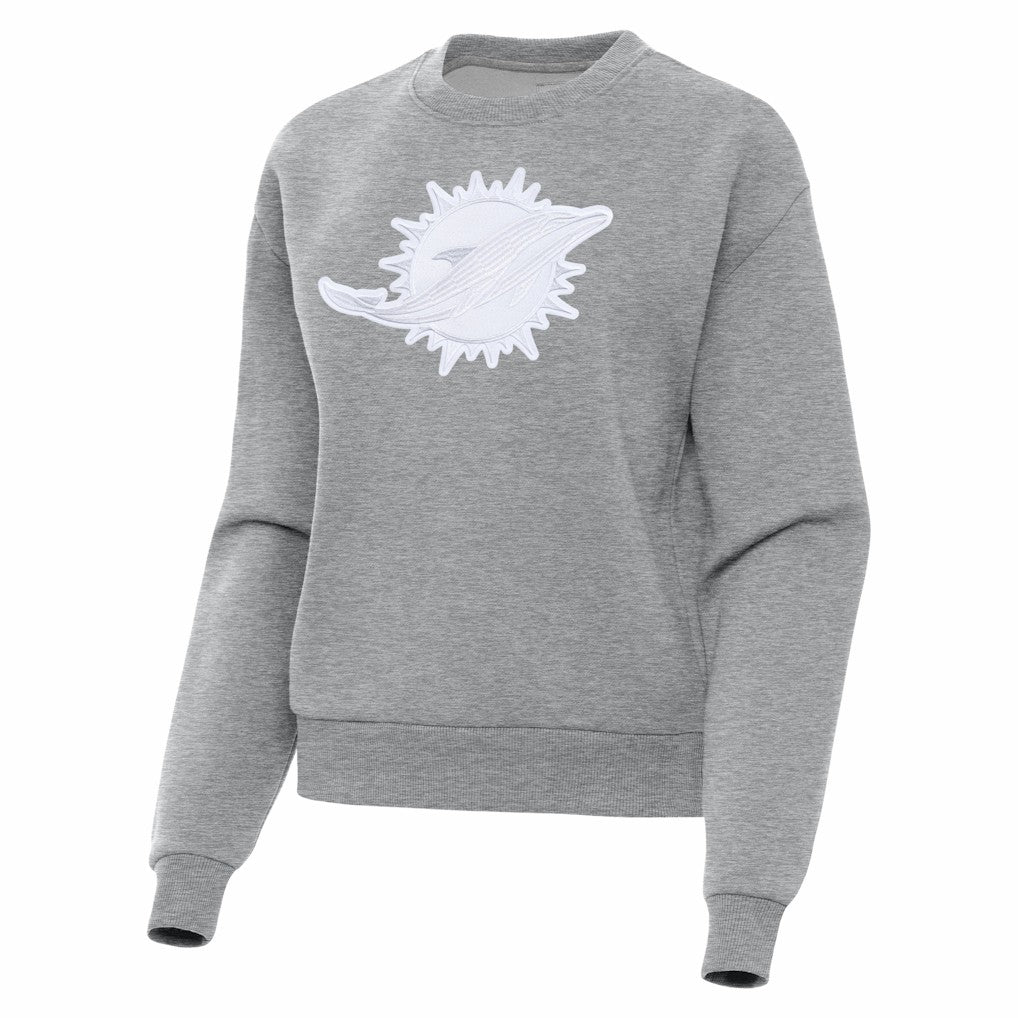 Miami Dolphins Antigua Women's Victory Pullover Sweatshirt Heather Gray | NFL