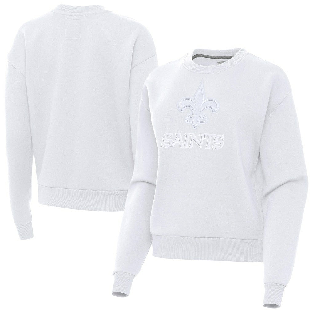 New Orleans Saints Antigua Women's Victory Pullover Sweatshirt White | NFL