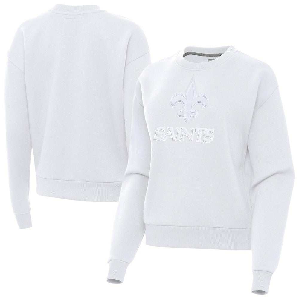 New Orleans Saints Antigua Women's Victory Pullover Sweatshirt White | NFL