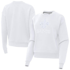 New Orleans Saints Antigua Women's Victory Pullover Sweatshirt White | NFL