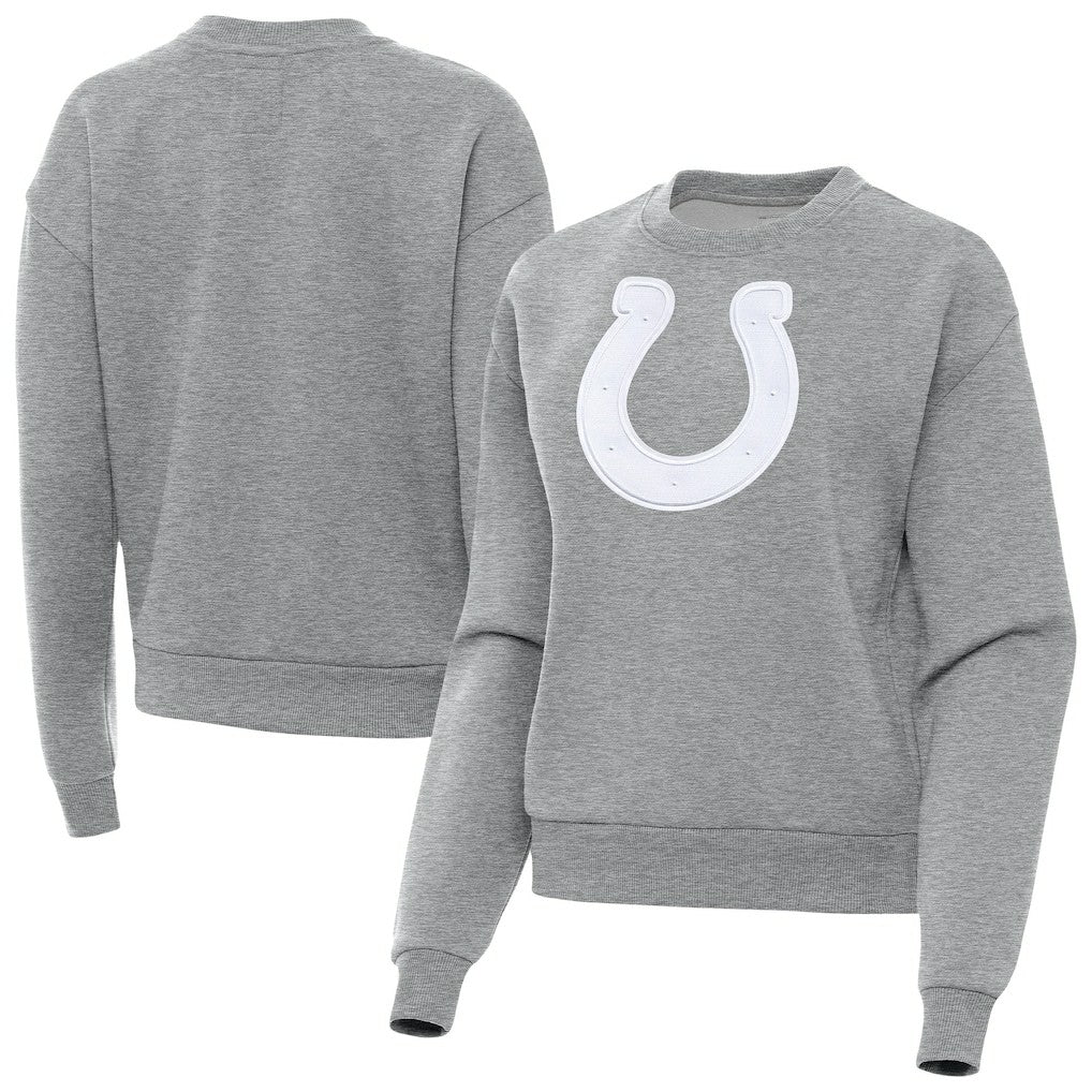 Indianapolis Colts Antigua Women's Victory Pullover Sweatshirt Heather Gray | NFL