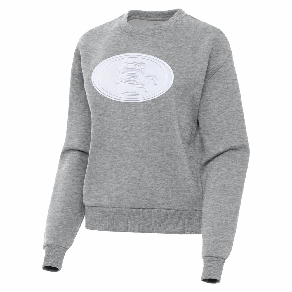 San Francisco 49ers Antigua Women's Victory Pullover Sweatshirt Heather Gray | NFL