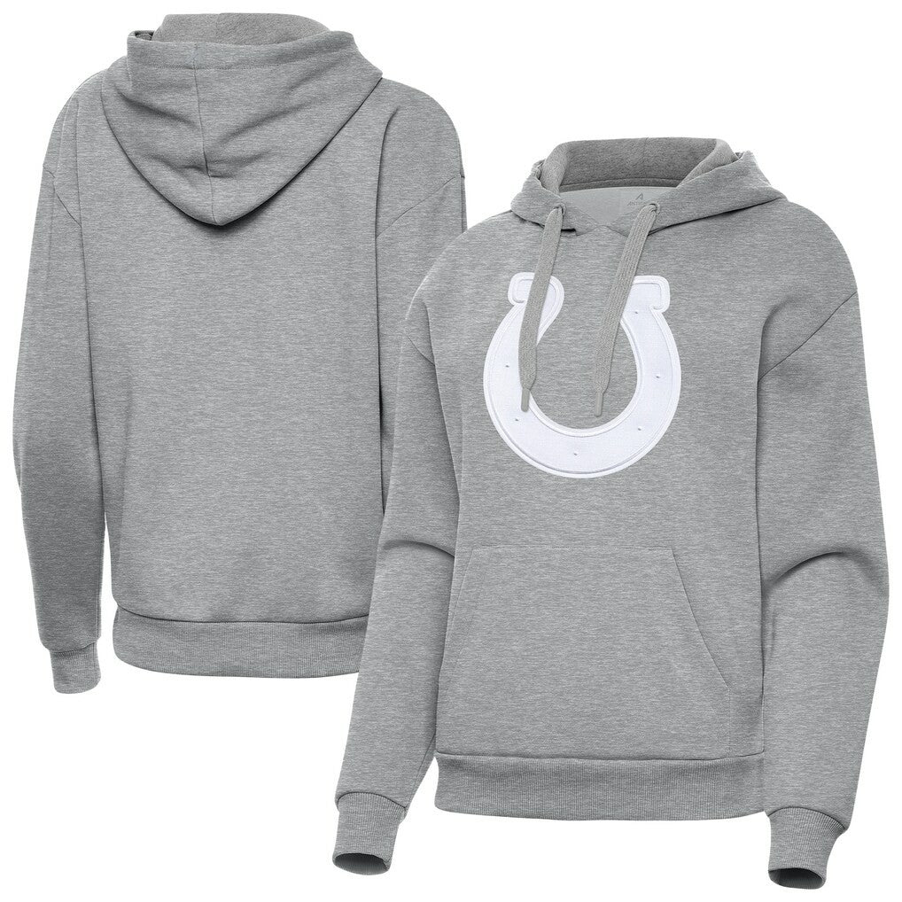 Indianapolis Colts Antigua Women's Victory Pullover Hoodie Heather Gray | NFL