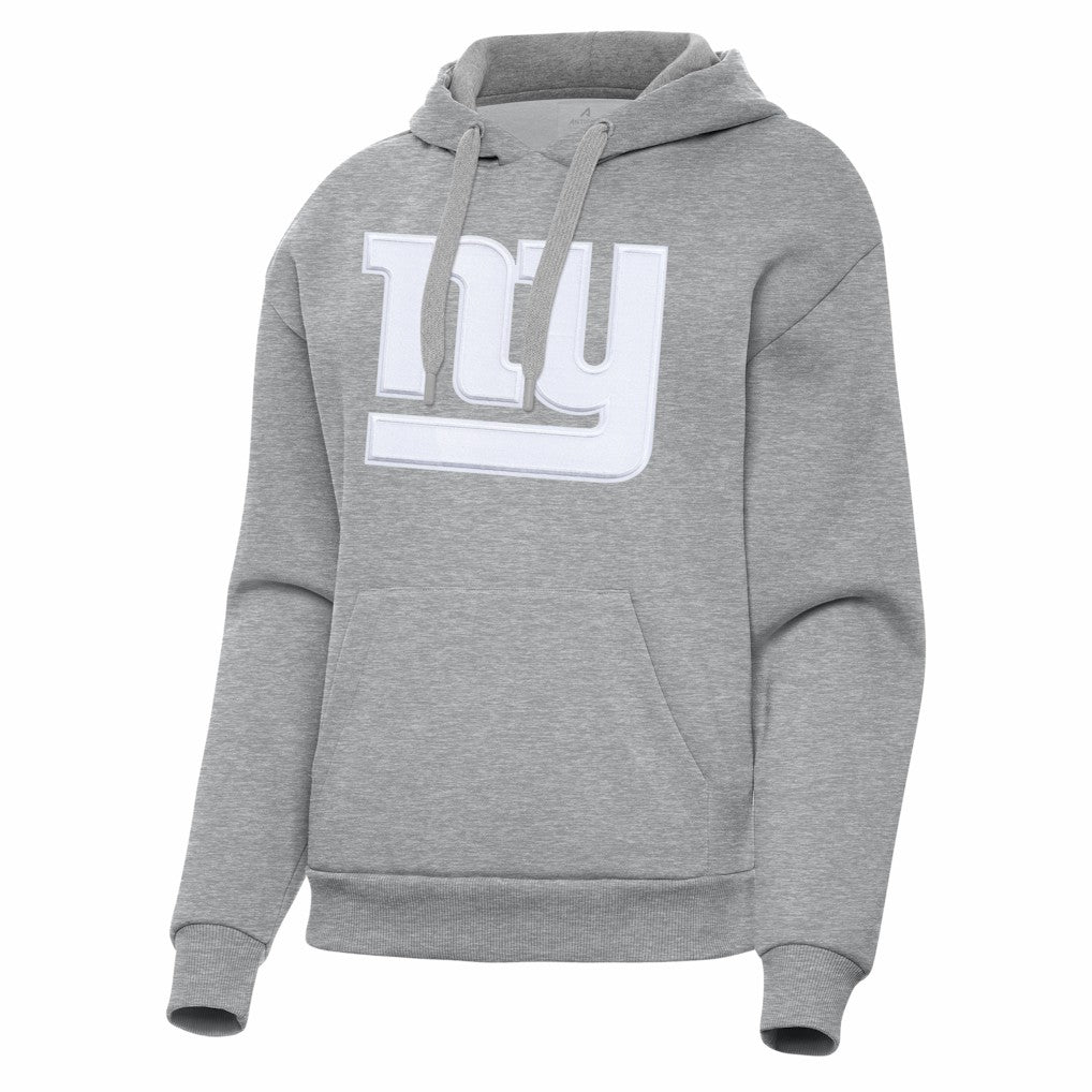 New York Giants Antigua Women's Victory Pullover Hoodie Heather Gray | NFL