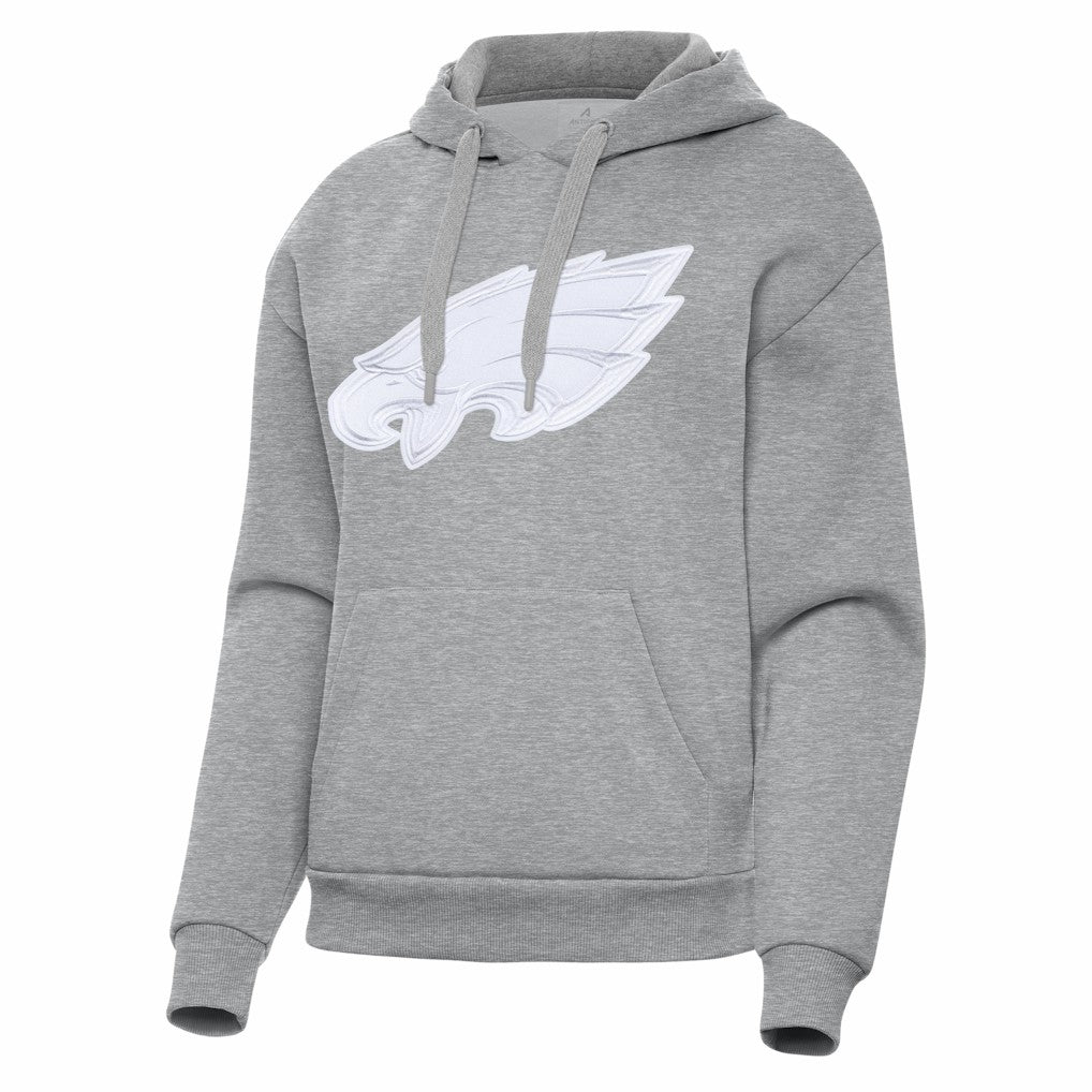 Philadelphia Eagles Antigua Women's Victory Pullover Hoodie Heather Gray | NFL
