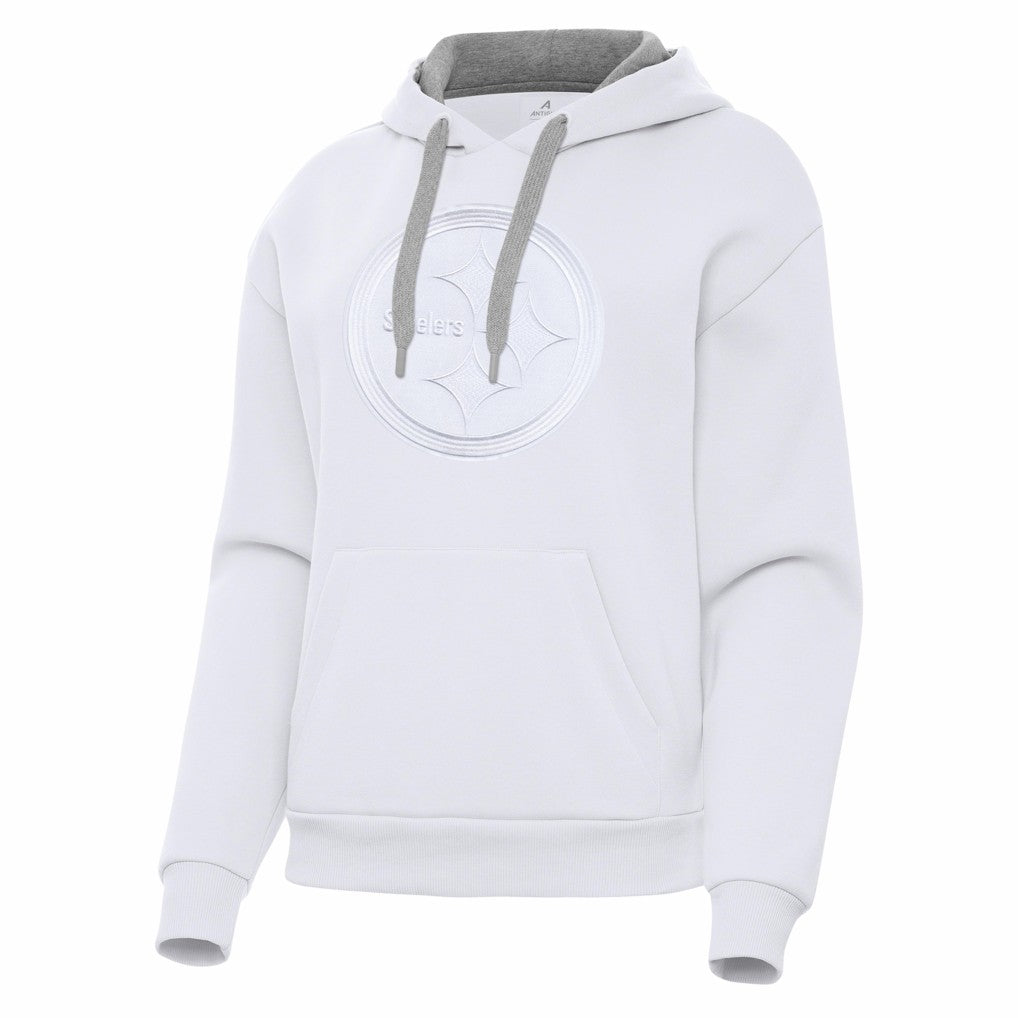 Pittsburgh Steelers Antigua Women's Victory Pullover Hoodie White | NFL