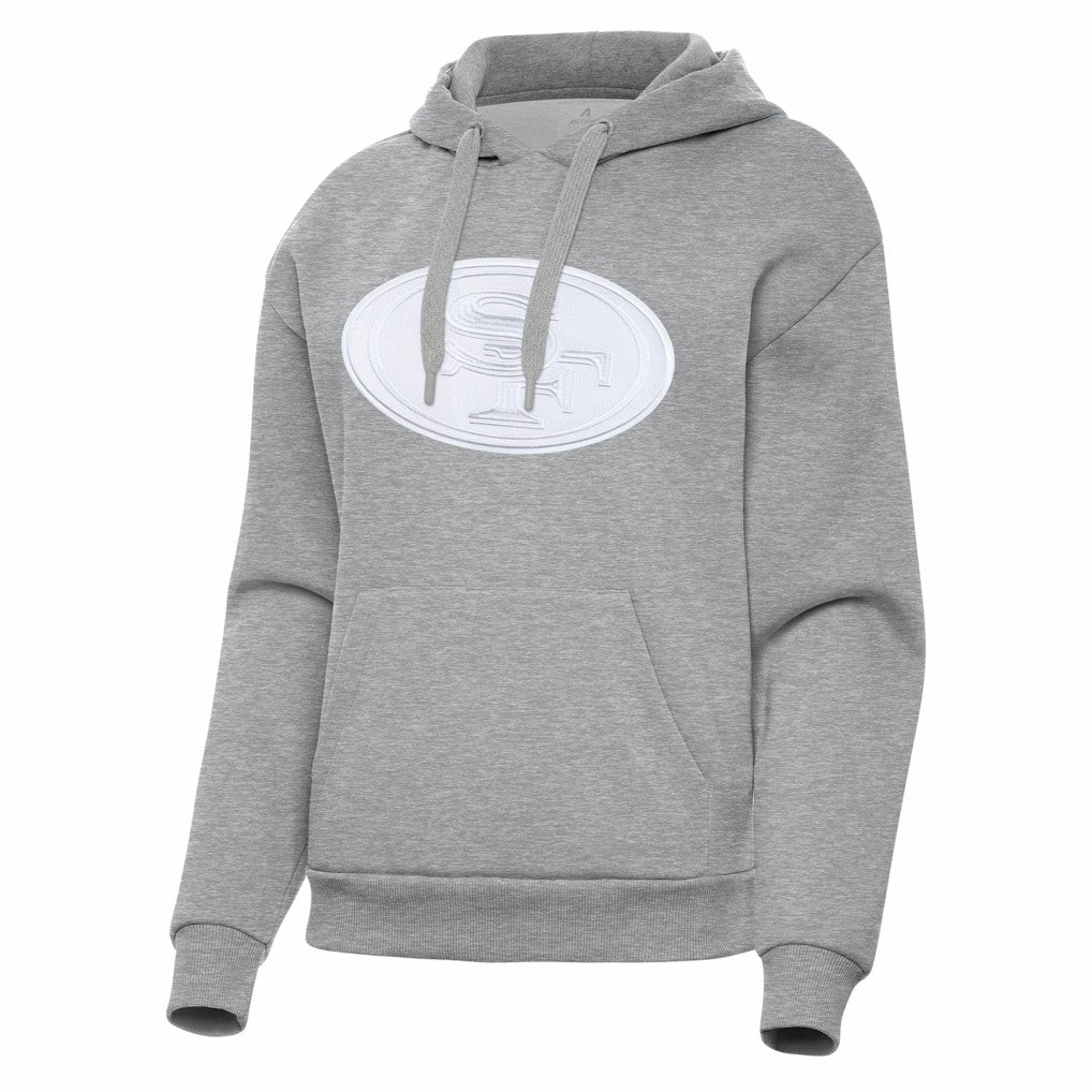 San Francisco 49ers Antigua Women's Victory Pullover Hoodie Heather Gray | NFL
