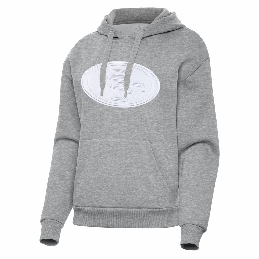 San Francisco 49ers Antigua Women's Victory Pullover Hoodie Heather Gray | NFL