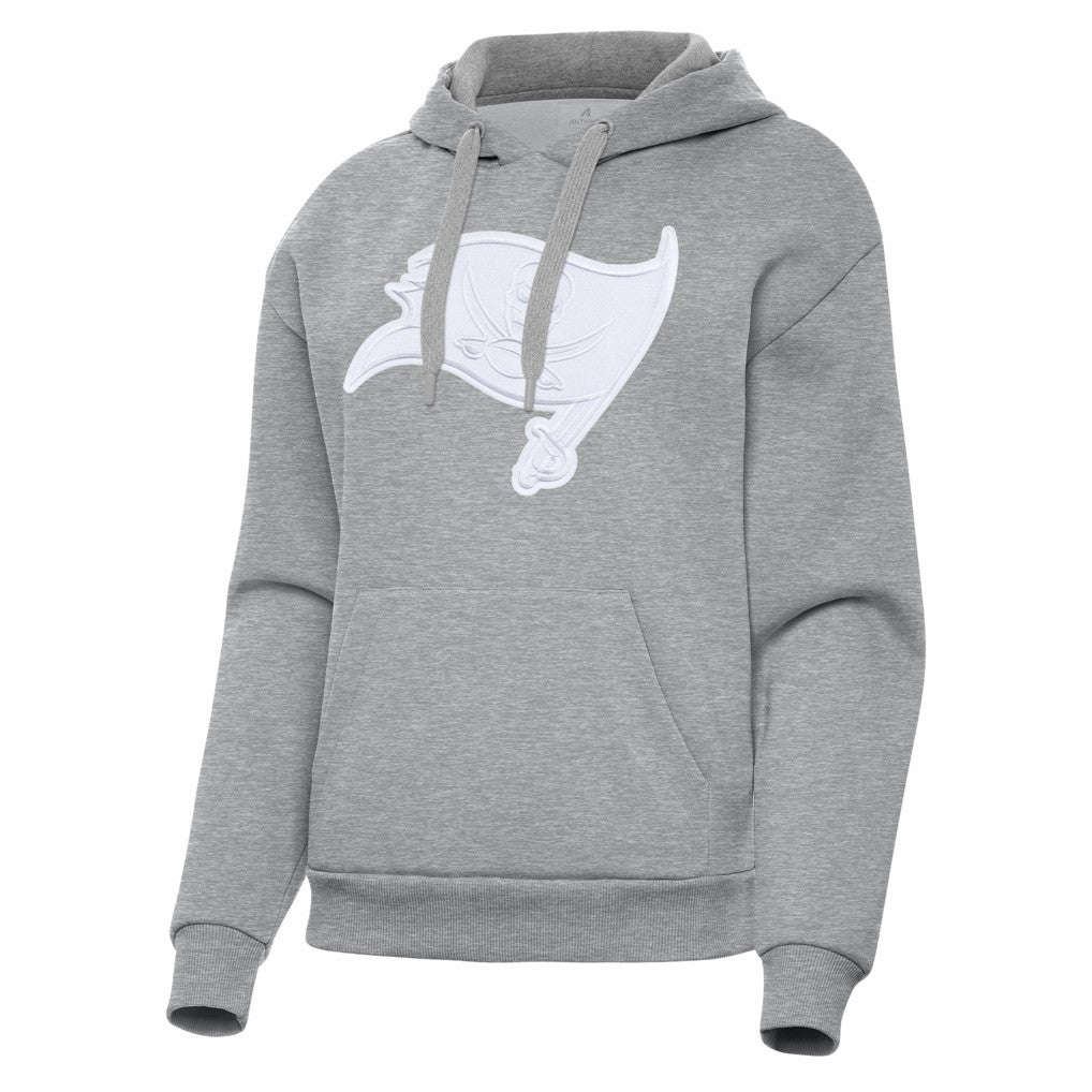 Tampa Bay Buccaneers Antigua Women's Victory Pullover Hoodie Heather Gray | NFL